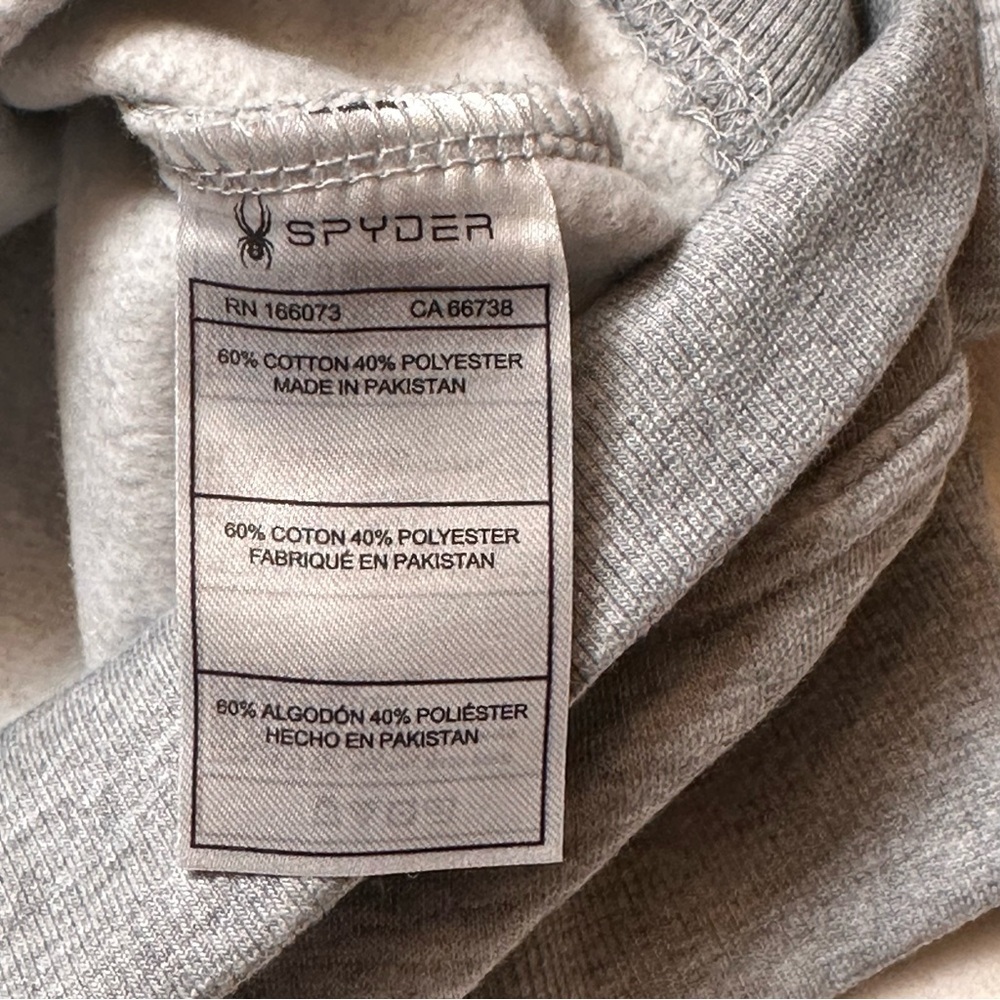 Spyder Men’s Light Grey Fleece Crew Neck Sweatshirt Size XLarge NWT - Picture 9 of 12